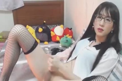 Skinny tgirl Playing Her lusty asian rod