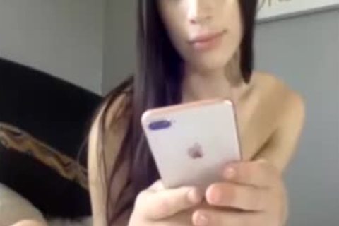 gorgeous brunette hair ladyboy Teasing cam