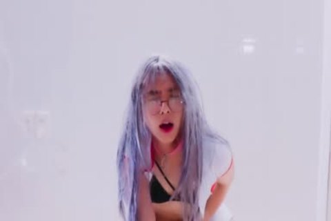 stunning Sissy Nurse Masturbating With Foxtail & anal