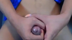 large tits Filipina Translady In Glasses Jerks Off Her large weenie