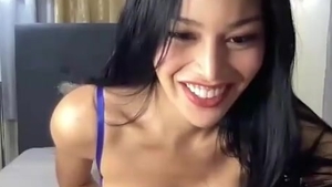 large breasts asian tranny Masturbates On webcam